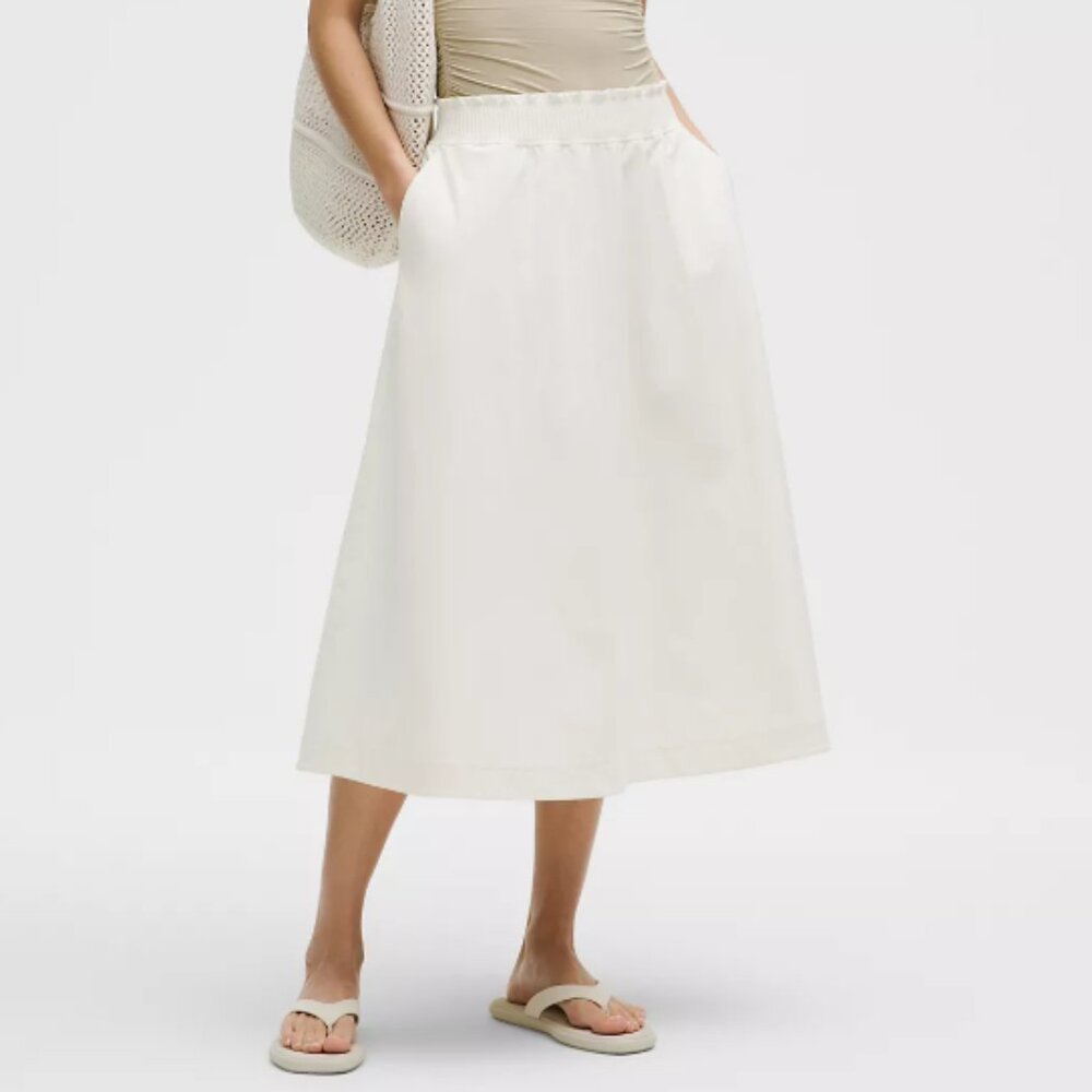 NWT Lululemon Stretch Woven Ruffle-waist Midi Skirt - Size XXXS